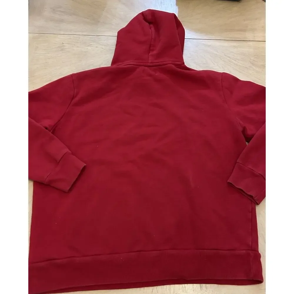 VTG RARE Polo Ralph Lauren Hoodie Sweatshirt Oversize Red DEADSTOCK 90s Label XL